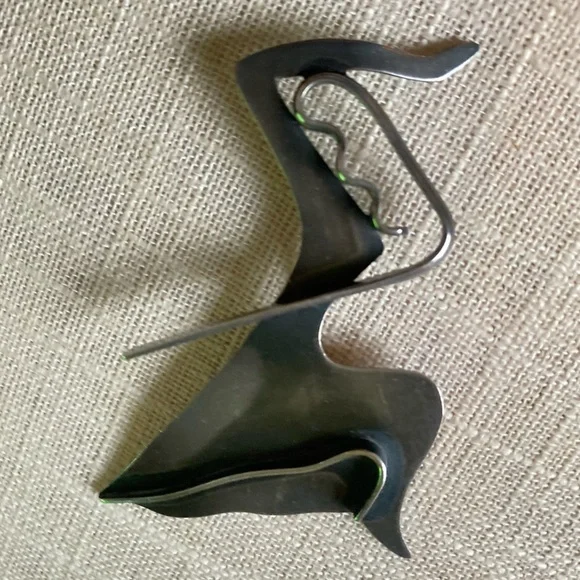 Vintage Brooch Sterling Silver Ed Wiener Signed Artist Piece modernist dancer - Picture 2 of 14